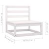 vidaXL Salon de jardin 7 pcs avec coussins blanc bois de pin massif