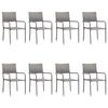vidaXL Ensemble &agrave; manger de jardin 9pcs gris/noir r&eacute;sine tress&eacute;e/acier