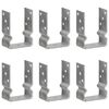 vidaXL Piquets de cl&ocirc;ture 6 pcs Argent&eacute; 10x6x15 cm Acier galvanis&eacute;