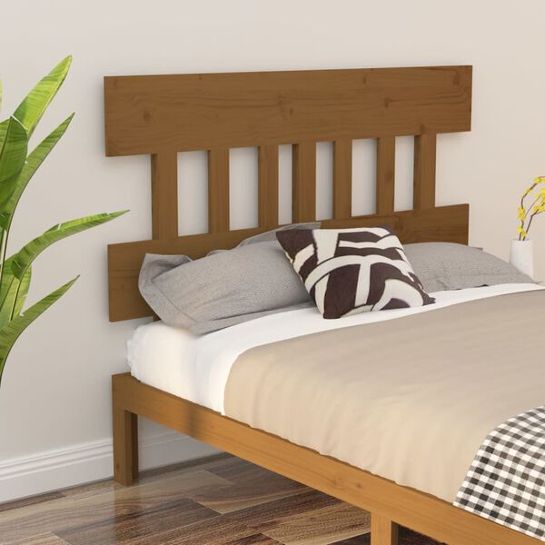 vidaXL T&ecirc;te de lit Marron miel 143,5x3x81 cm Bois massif de pin