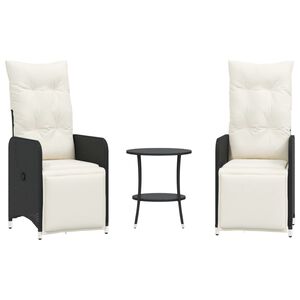 vidaXL Chaises inclinables de jardin lot de 2 et table r&eacute;sine tress&eacute;e