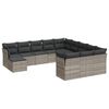 vidaXL Salon de jardin avec coussins 12 pcs gris clair r&eacute;sine tress&eacute;e