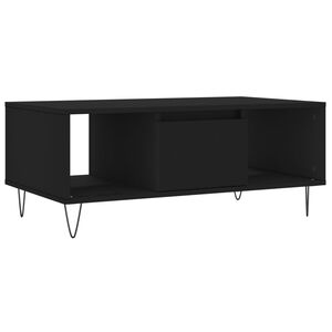 vidaXL Table basse Noir 90x50x36,5 cm Bois d'ing&eacute;nierie