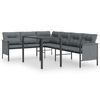 vidaXL Ensemble &agrave; manger de jardin 2 pcs anthracite acier