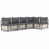 vidaXL Salon de jardin 5 pcs avec coussins anthracite r&eacute;sine tress&eacute;e