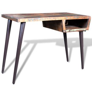 vidaXL Bureau avec pieds en fer Bois de r&eacute;cup&eacute;ration