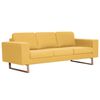 vidaXL Canap&eacute; &agrave; 3 places tissu jaune
