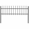 vidaXL Cl&ocirc;ture de jardin avec dessus en lance Acier 1,8 m Noir