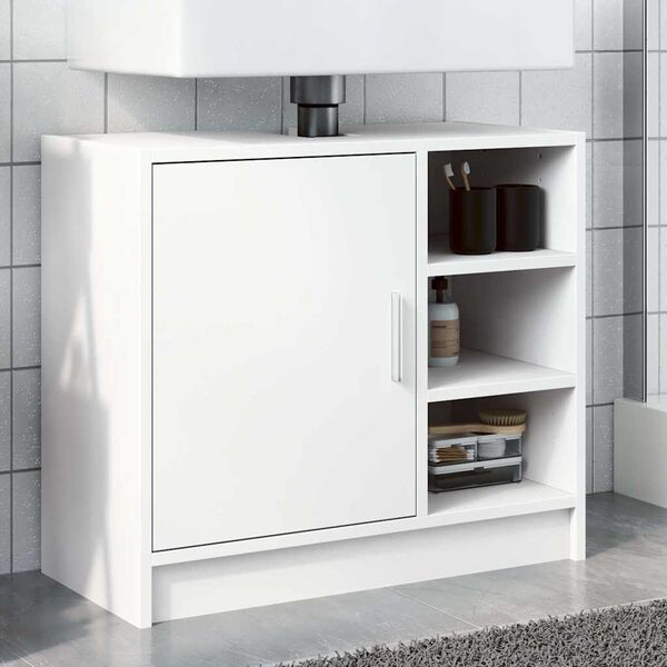 vidaXL Armoire de lavabo blanc 63x29x55 cm bois d'ing&eacute;nierie