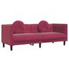 vidaXL Ensemble de canap&eacute;s 3 pcs avec coussins rouge bordeaux velours