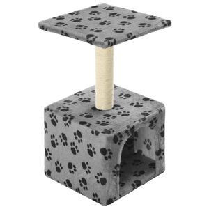 vidaXL Arbre &agrave; chat avec griffoirs en sisal 55 cm Gris Motif de pattes