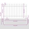 vidaXL Cl&ocirc;ture de jardin 2 pcs Gris 3,4 x 1,2 m Acier rev&ecirc;tu de poudre