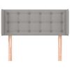 vidaXL T&ecirc;te de lit avec oreilles Gris clair 93x16x78/88 cm Tissu