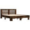 vidaXL Cadre de lit sans matelas ch&ecirc;ne fum&eacute; 150x200 cm