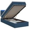 vidaXL Lit coffre avec matelas et LED Bleu 100 x 200 cm Tissu