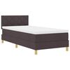 vidaXL Lit &agrave; ressorts avec matelas Marron fonc&eacute; 100 x 200 cm tissu