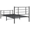 vidaXL Cadre de lit métal sans matelas avec pied de lit noir 107x203cm