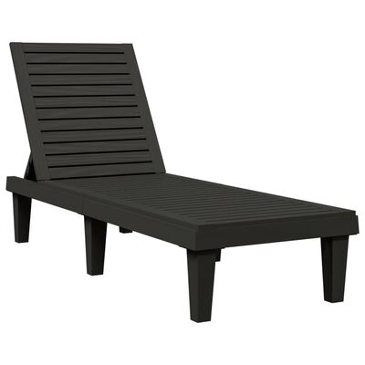 vidaXL Chaises longues lot de 2 noir 155x58x83 cm polypropylène