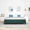 vidaXL Lit &agrave; ressorts avec matelas Vert fonc&eacute; 180 x 200 cm tissu