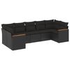 vidaXL Salon de jardin 7 pcs avec coussins noir r&eacute;sine tress&eacute;e