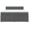 vidaXL Sommier &agrave; lattes de lit avec matelas Gris fonc&eacute; 180x200cm Tissu