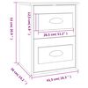 vidaXL Table de chevet murale noir 41,5x36x53 cm