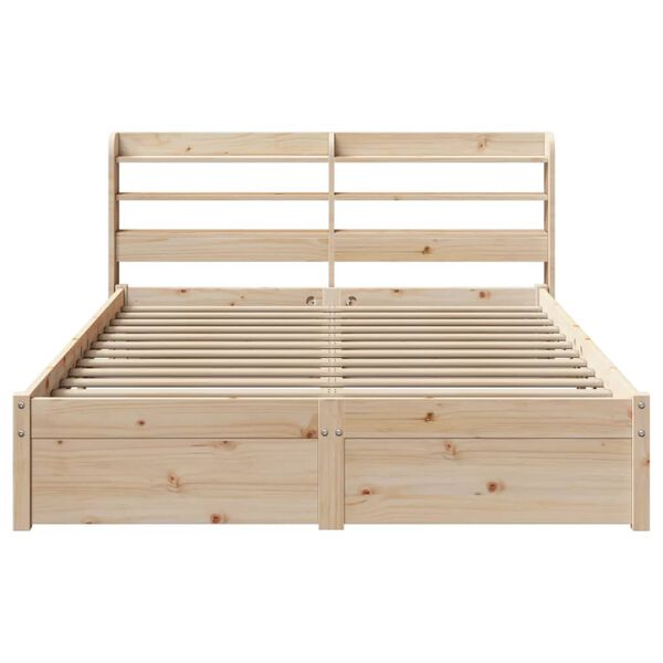 vidaXL Cadre de lit avec t&ecirc;te de lit sans matelas 140x190 cm
