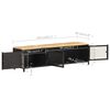vidaXL Meuble TV 130x30x37 cm Bois de manguier massif brut
