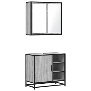 vidaXL Ensemble de meubles de salle de bain 2 pcs Sonoma gris