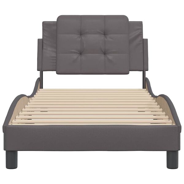 vidaXL Cadre de lit sans matelas Zadar gris 90x190 cm similicuir
