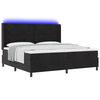 vidaXL Lit &agrave; ressorts avec matelas avec LED Noir 200 x 200 cm Velours