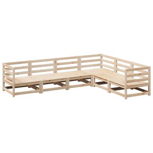 vidaXL Salon de jardin 6 pcs bois de pin massif