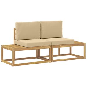 vidaXL Canap&eacute; d'ext&eacute;rieur en bout 2 Pi&egrave;ce Blanc Bois d'Acacia Massif