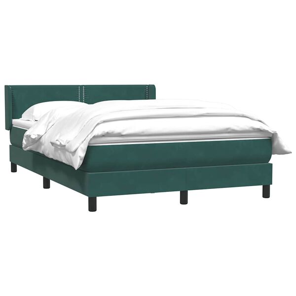 vidaXL Sommier &agrave; lattes de lit et matelas vert fonc&eacute; 140x220cm velours