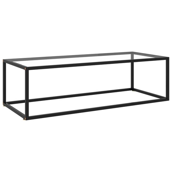vidaXL Table basse Noir avec verre tremp&eacute; 120x60x35 cm