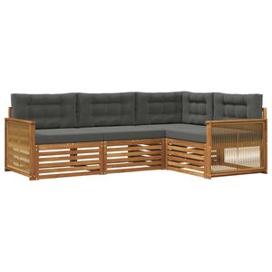 vidaXL Ensemble de canap&eacute;s d'ext&eacute;rieur 4 pcs Naturel et Anthracite