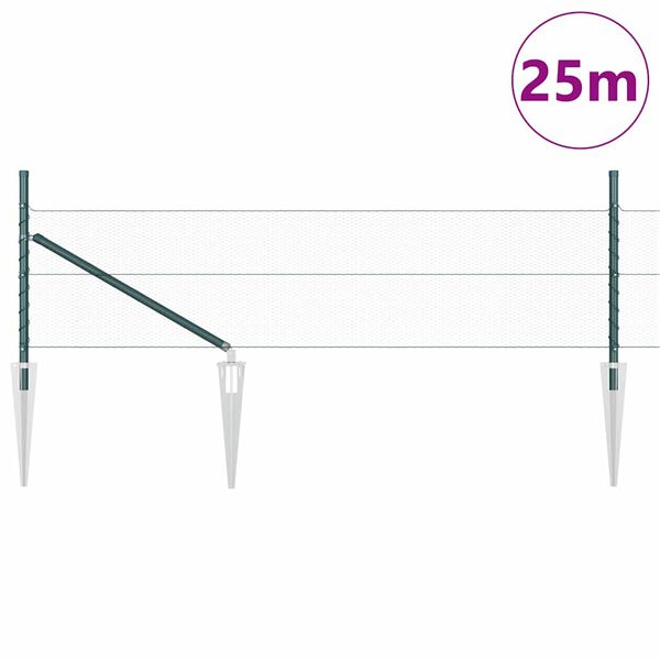 vidaXL Clôture avec poteaux Vert 0.5 x 25 m Acier recouvert de PVC