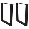 vidaXL Pieds de table &agrave; manger en V 2 pi&egrave;ces Noir 80 x (72-73,3) cm Acier