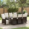 vidaXL Ensemble de salle &agrave; manger pour jardin 9 pcs Marron Poly rotin