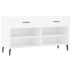vidaXL Banc &agrave; chaussures blanc 102x35x55 cm bois d'ing&eacute;nierie