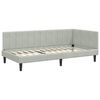 vidaXL Cadre de lit d'angle Gris clair 100 cm x 200 cm Velours