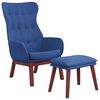 vidaXL Chaise de relaxation avec repose-pied Bleu Tissu