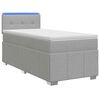 vidaXL Lit de box spring avec matelas et LED Gris clair 90 x 190 cm
