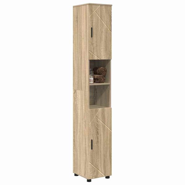 vidaXL Cabinet de salle de bain Ch&ecirc;ne Sonoma 30 x 35 x 192 cm