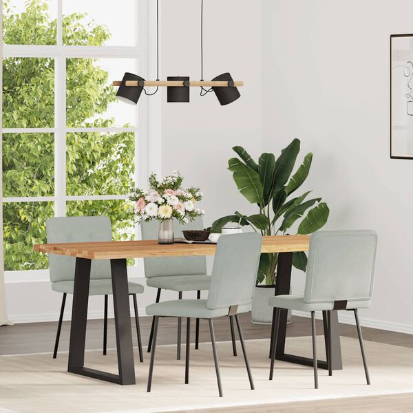 vidaXL Chaises &agrave; manger lot de 4 Gris clair Velours