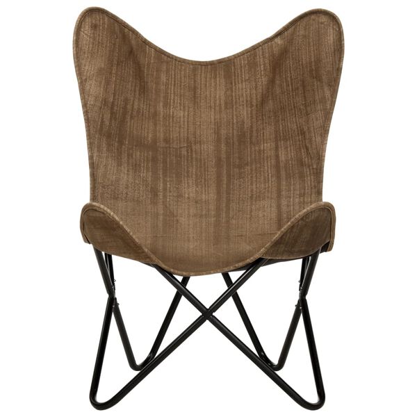 vidaXL Chaise papillon Taupe Toile
