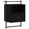 vidaXL Table de chevet murale noir 40x30x61 cm bois d'ing&eacute;nierie