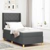 vidaXL Lit &agrave; Ressorts avec matelas Gris fonc&eacute; 90 x 200 cm tissu