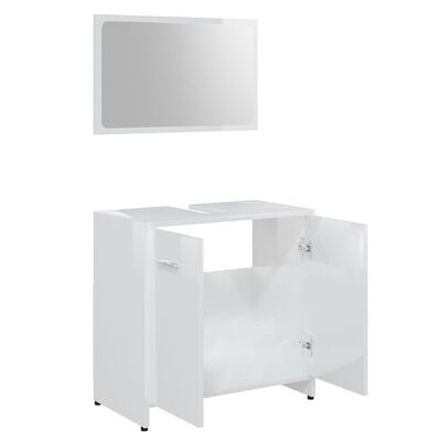 vidaXL Ensemble de meubles de bain 4 pcs Blanc brillant Aggloméré