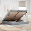 vidaXL Cadre de lit avec matelas avec matelas 2 pcs Gris clair tissu